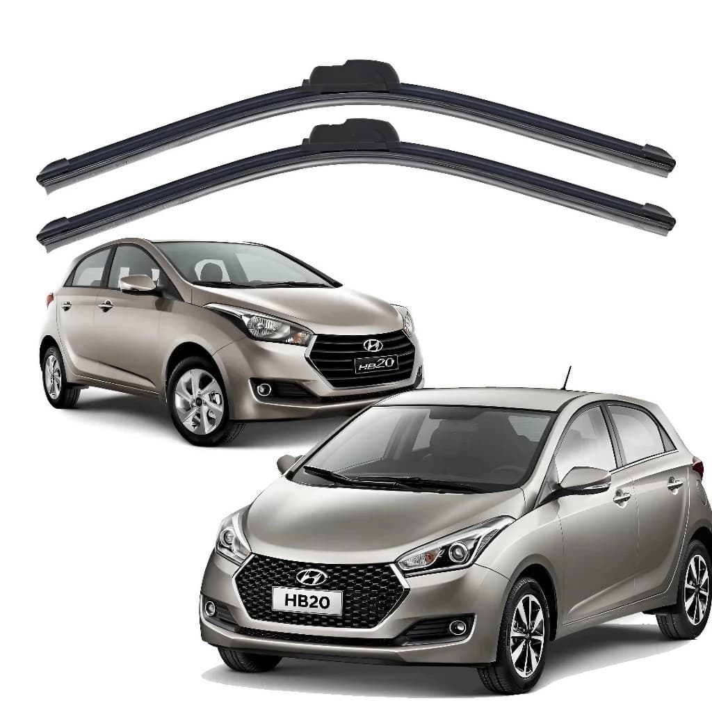 Par Palheta Limpador Parabrisa Hyundai HB20 2012 A 2019 Silicone Premium