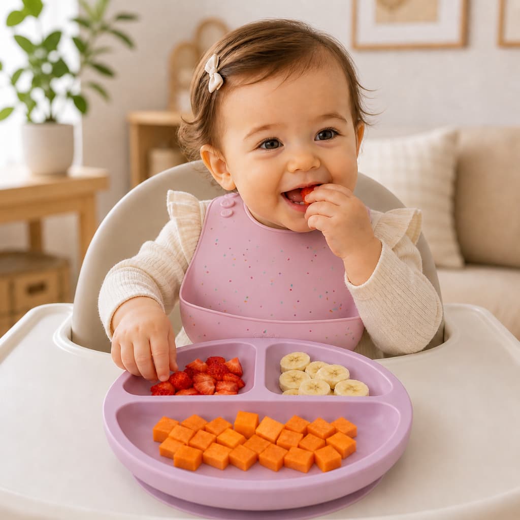 Prato infantil de silicone com ventosa da Pippo