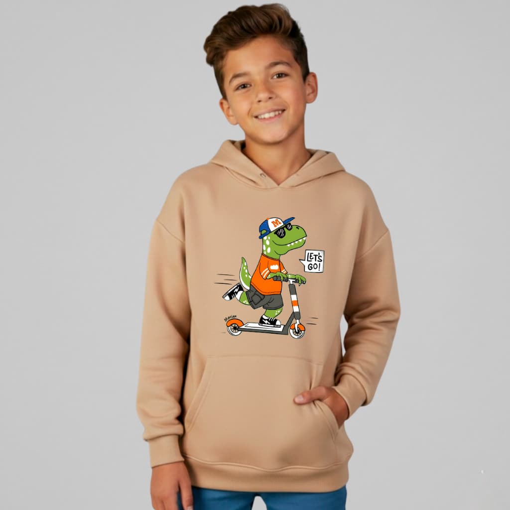Blusa Moletom Infantil T-Rex Dinossauro Legal Andando de Skate Rolistore