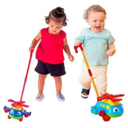Brinquedo Push Plane Bebê Infantil Avião Empurrar Puxar Cabo - BS TOYS - 497