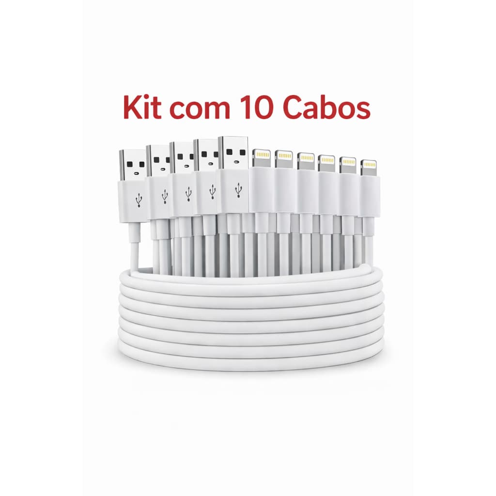 Kit 10 Cabos Lightning para Iphone - 1 Metro