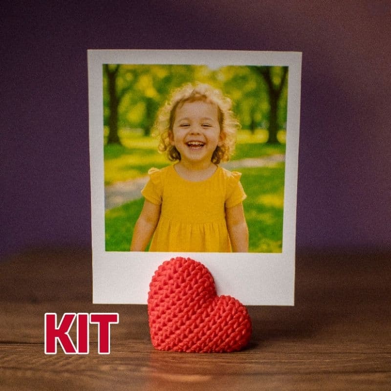 KIT PORTA FOTO CORAÇÃO EFEITO TRICO- romantico e criativo