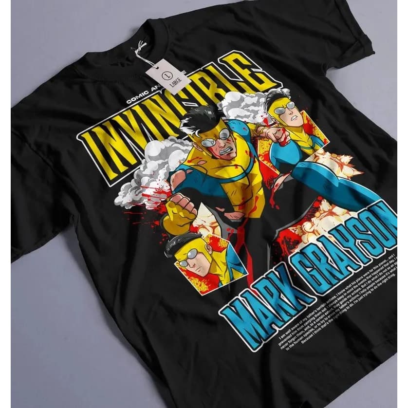 Camiseta Basica OVERSIZED e Infantil Invencivel Mark Grayson Comic Super Hero Marvel Unissex