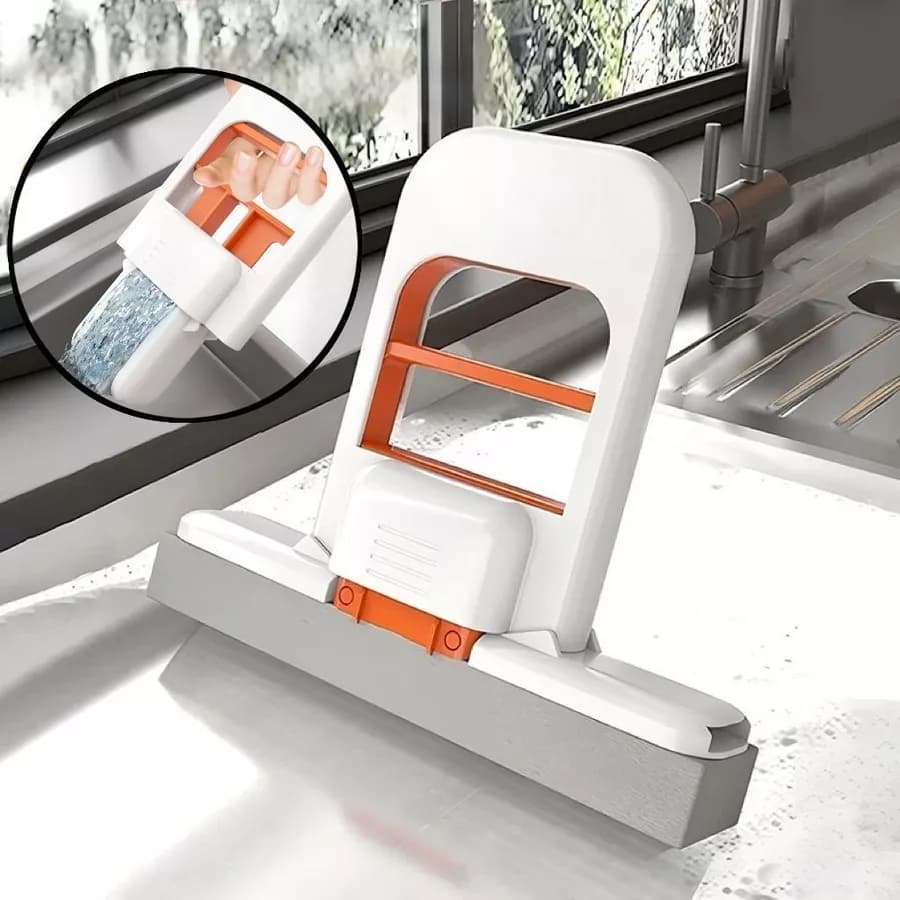 Mini Mop Absorvente Portátil para Pia e Bancada – Rodo Esponja de Limpeza Rápida com Auto-Torção