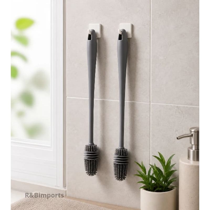 Escova de Silicone para Limpeza de Garrafas e Mamadeiras com Cerdas Macias/Cozinha/limpeza