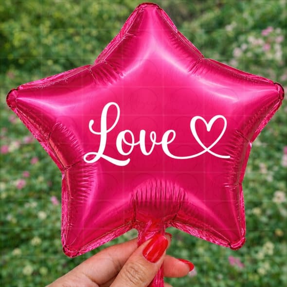 Adesivo Love com Coração em Vinil 10x3,5 cm/Dia dos Namorados