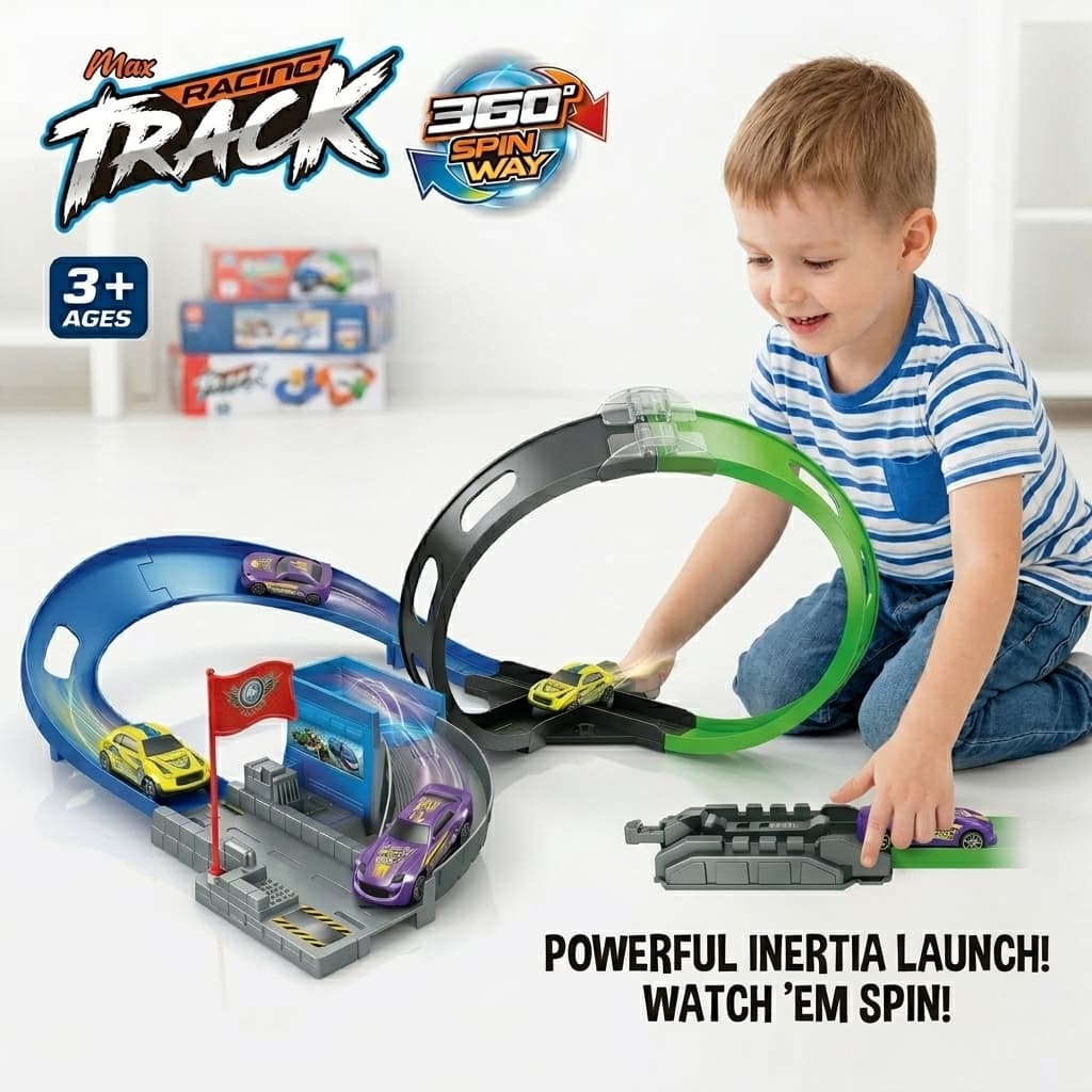 Brinquedo Pista Looping 360 Graus Racing Track Carrinho Inércia Jump Win Infantil Menino 3 Anos