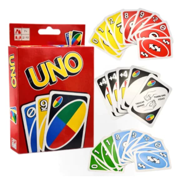 Jogo Carta UNO VERMELHO / UNO PRETO Kit Cartinha de UNO com 108Cartas UNO pra 2 a 10 Pessoas