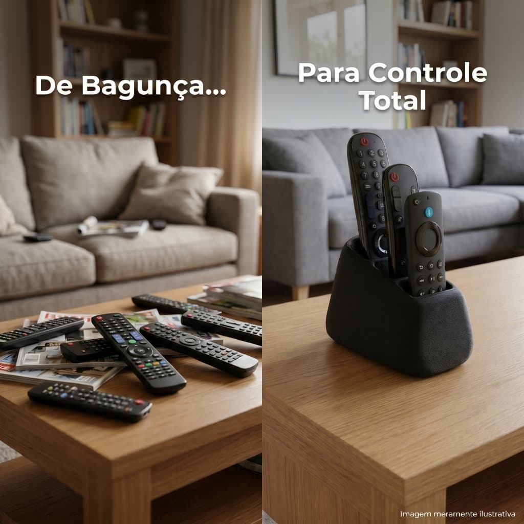 Organizador de Controle Remoto ControlDock Porta Controles Mesa Sala Moderno Premium