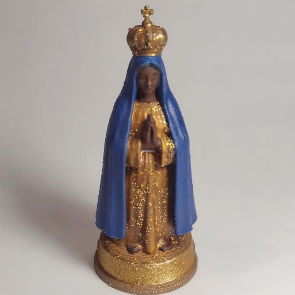 Imagem Nossa Senhora Aparecida - Pintada à Mão – Decoração Religiosa Artesanal