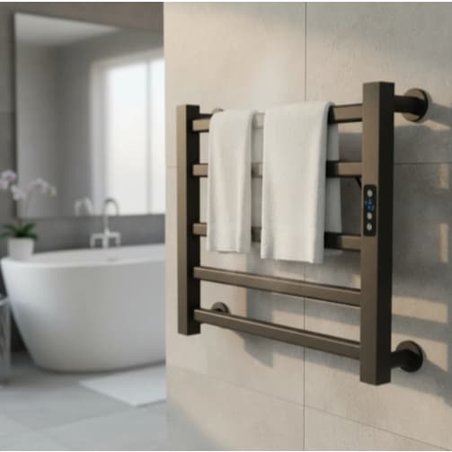 Toalheiro Térmico Smartdry Preto Itaquá Painel Digital E Alexa 5 Barras