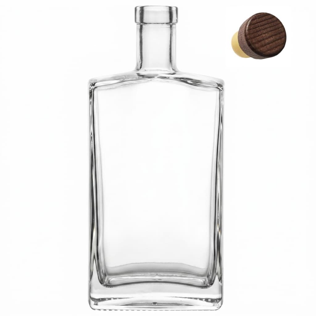 Garrafa de Vidro Retrô Grandeur Luxo 750 ml para bebidas eventos Azeites Licor - Cx c/ 1 un
