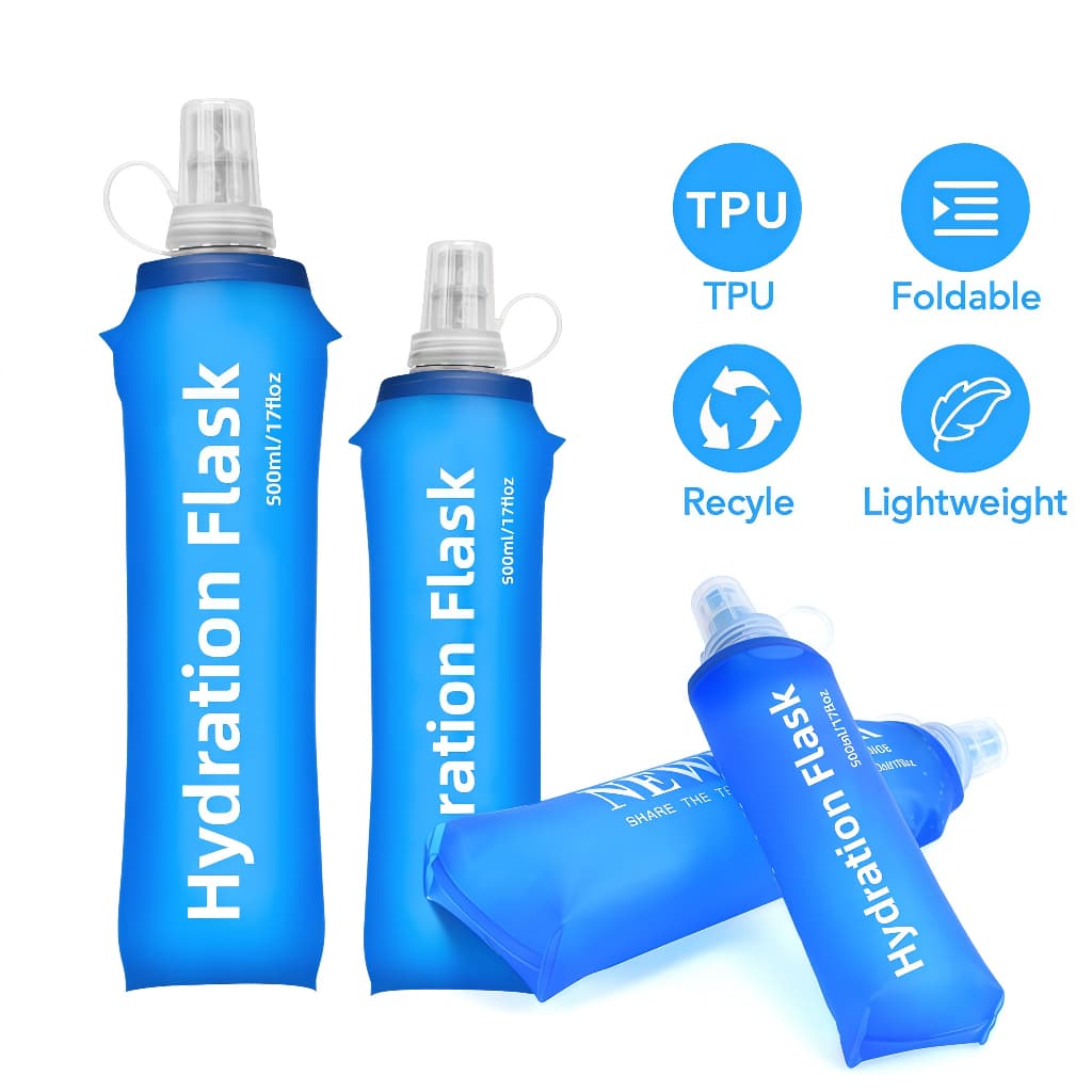 500ml Soft Silicone Dobrável Garrafa de Água Esporte Correndo Ao Ar Livre Viajando Correndo Chaleira Hidratação Pack Bag