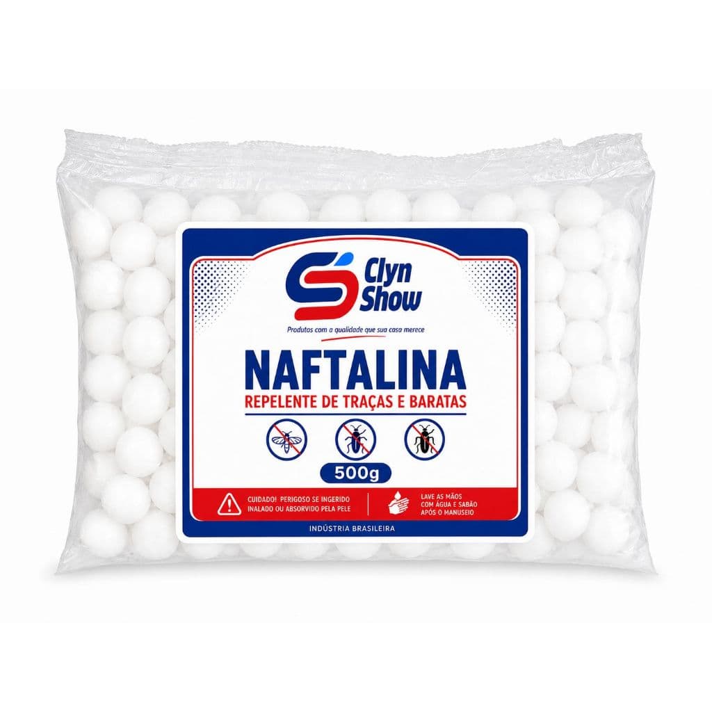 Naftalina 500g Original Pura em Bolas Anti Insetos Traças e Baratas LANCAMENTO Clyn Show
