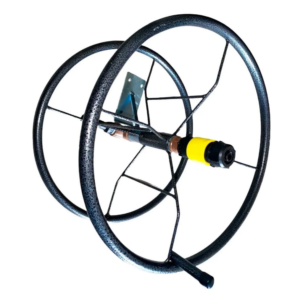 Suporte Enrolador Retrátil Mangueira Jardim 50m Aço