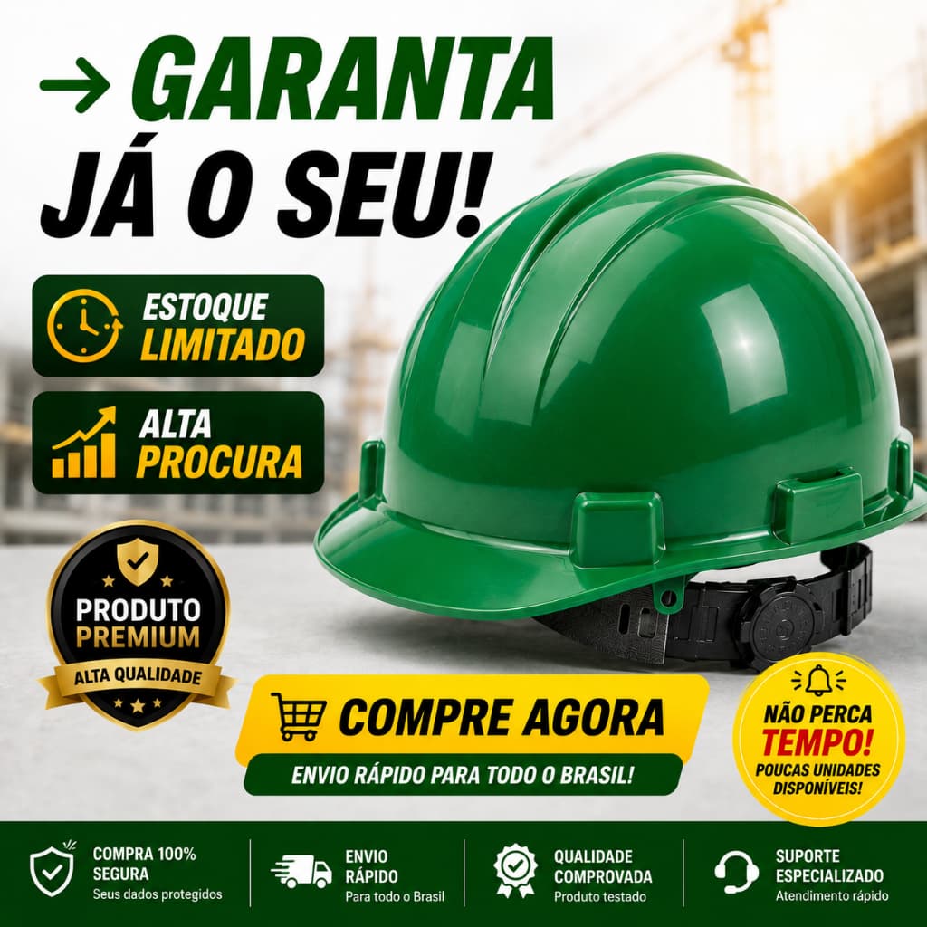 Capacete Segurança Obra Eletricista Regulagem Arnês Jugular Cor Vermelho