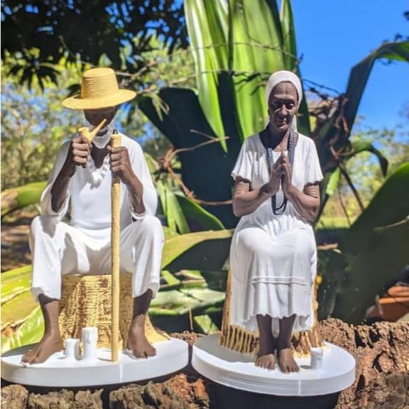 Imagem de Pretos Velhos  Preta Velha Preto Velho Casal de Pretos Velhos15 cm