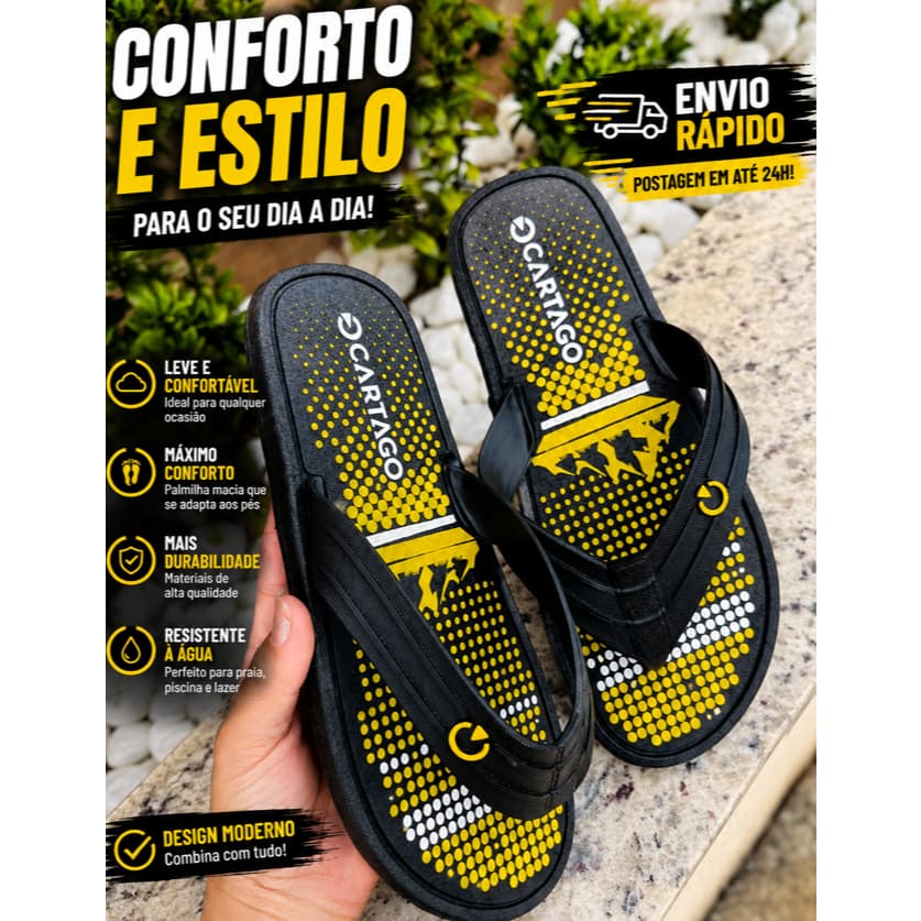 Chinelo Sandalia Masculino Antiderrapante Confortavel Bom Encaixe no Pe Chinelo Masculino Na Promoção