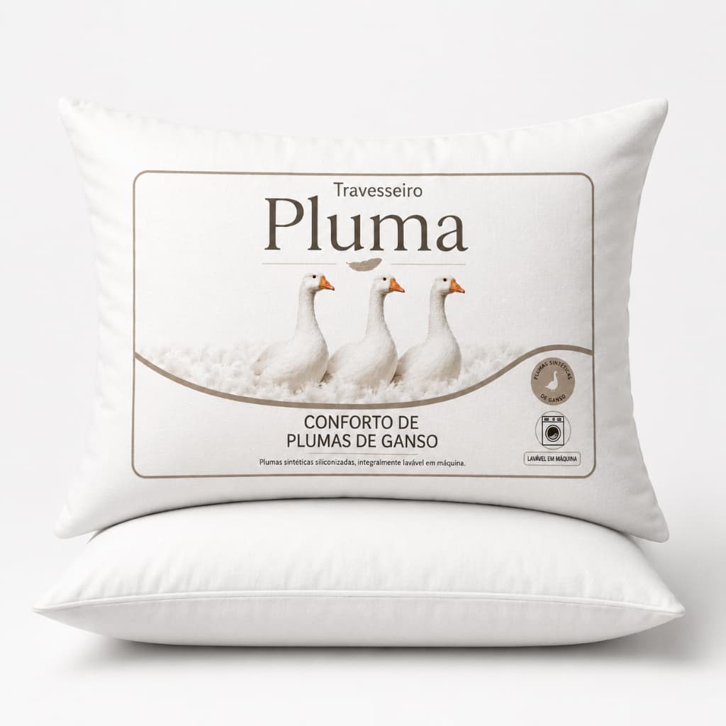 Kit 2 Travesseiro Pluma de Ganso Sintética 70x50cm Economico Anti Odor Lavável Travesseiro Custo Beneficio