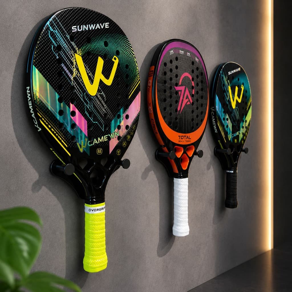 Suporte de Parede para Raquete Beach Tennis Padel e Tênis