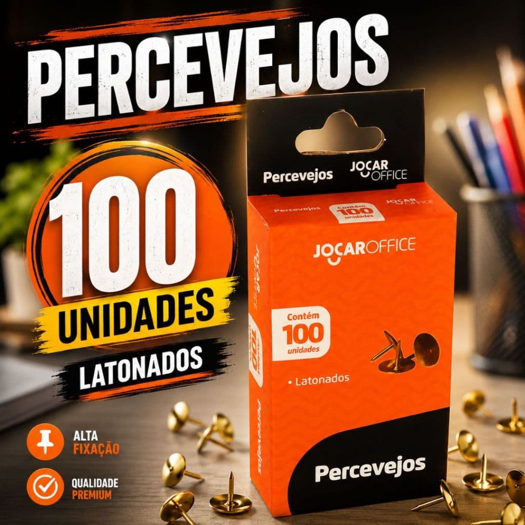 Percevejo Latonado Jocar Office Caixa Com 100 Unidades