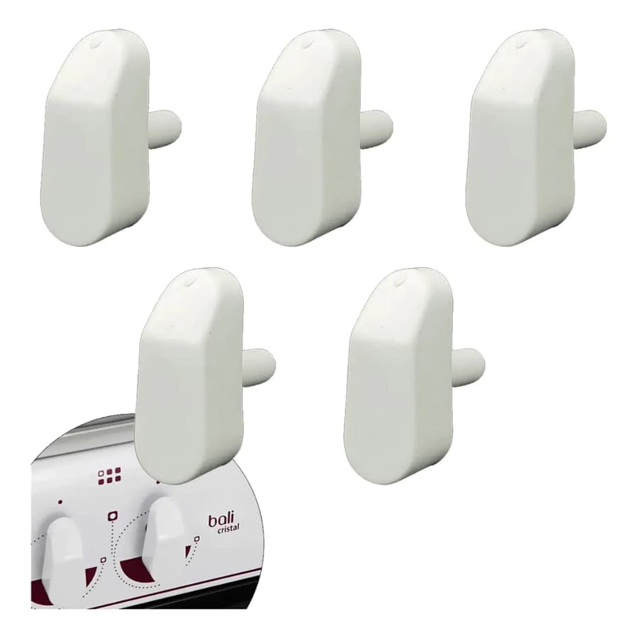 Kit 5 Botão Manipulo Para Fogão 4 Bocas Esmaltec Veneza Bali