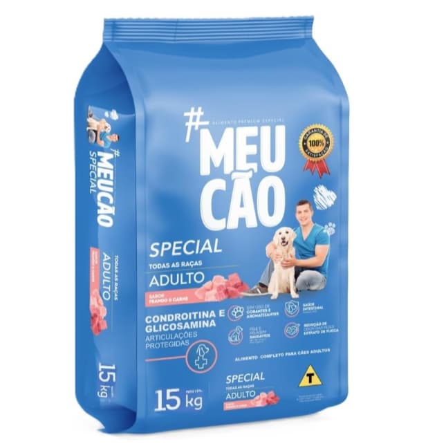 Meu Cão Special Ração para Cães Adulto Todas as Raças Frango e Carne 15kg