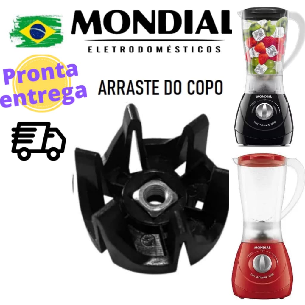 Arraste do copo para o Liquidificador Mondial Power Filter Vermelho ou Preto  L 77 (com porca) L-77  l77