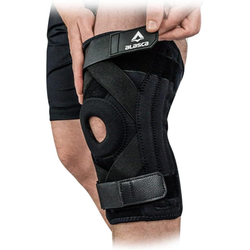 Joelheira X-Premium Alasca - de neoprene com suporte patelar, hastes laterais e faixas ajustáveis