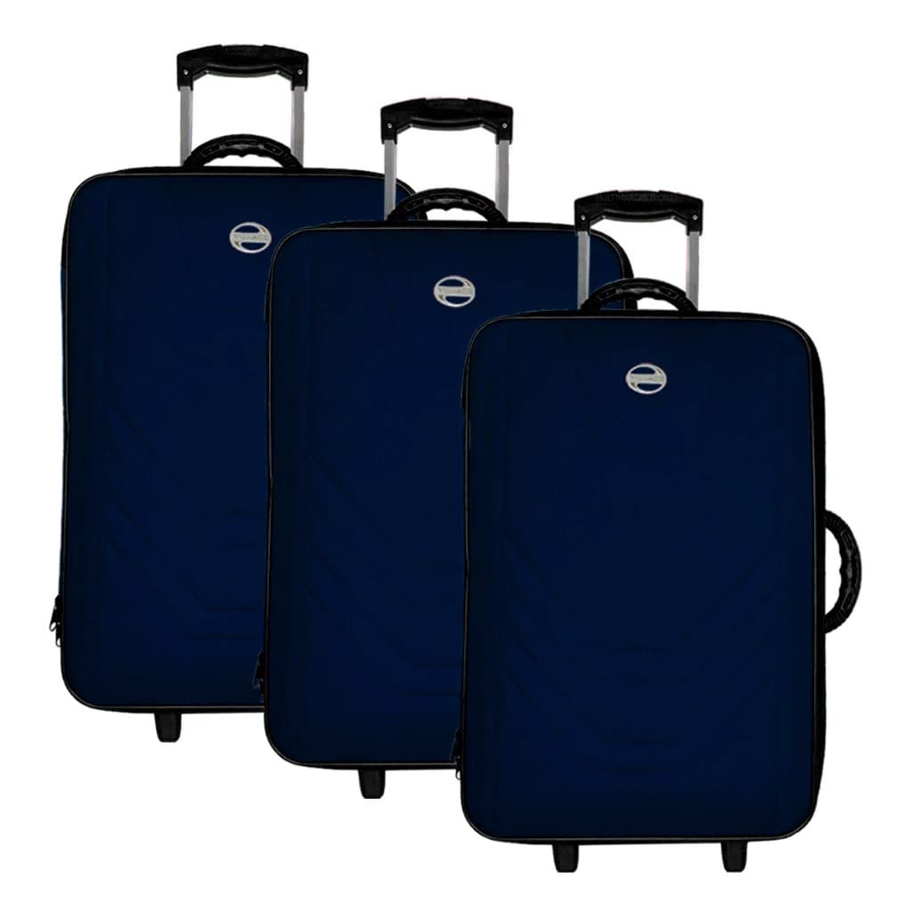 Kit Malas De Viagem Village Com Rodinhas E Alça Retrátil