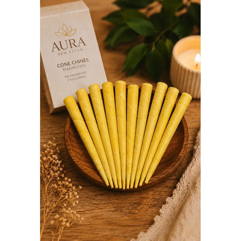 Kit 5 Pares Cone Chinês Hindu Premium Terapêutico Natural Relaxamento Auricular - Aura Bem-Estar