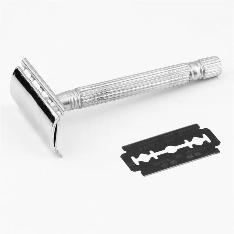 Barbeador Manual Wellmix Navalha Inox Vintage Aço Inox