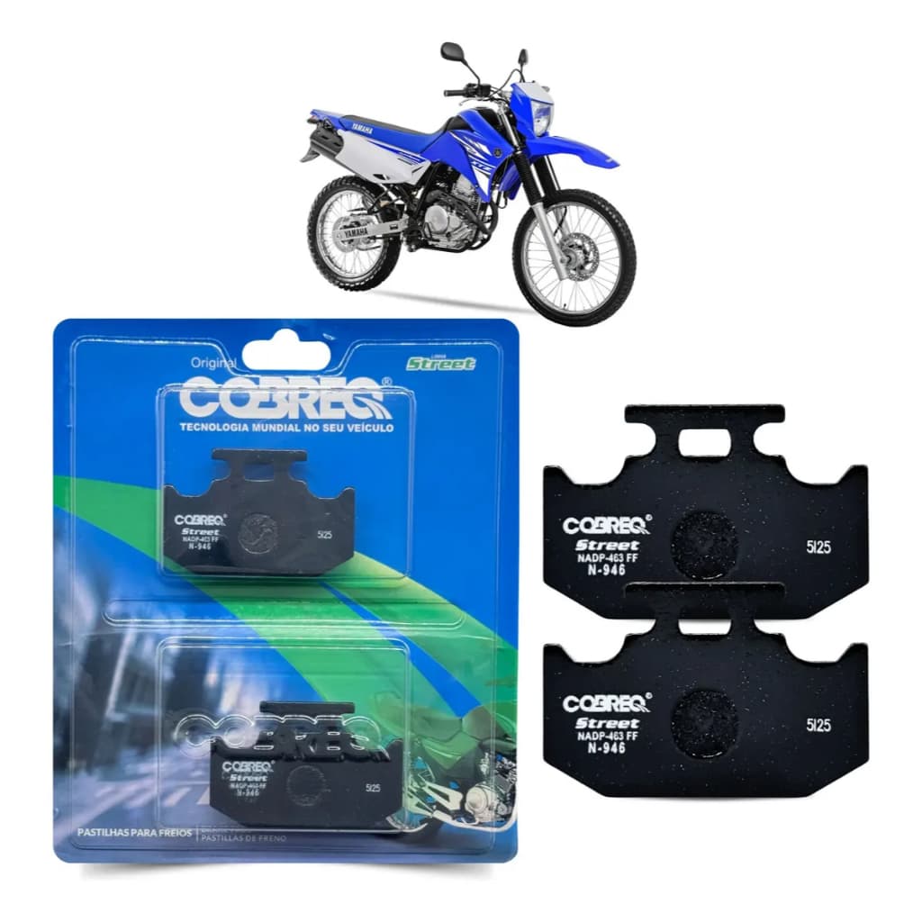Pastilha Freio Traseiro Yamaha XTZ Lander 250 2006 a 2026 Original Cobreq