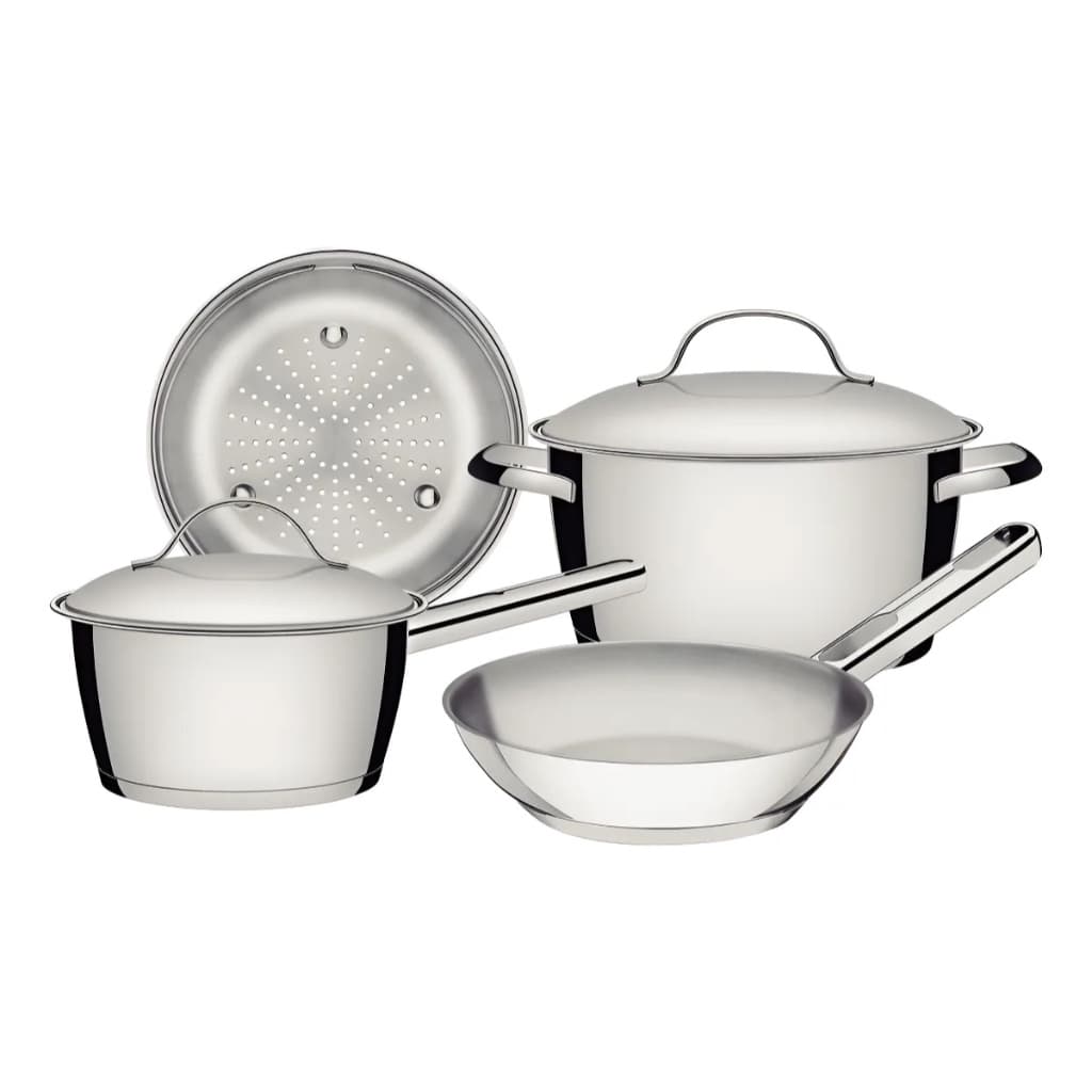 Jogo De Panelas Tramontina Inox Allegra Indução 4 Peças