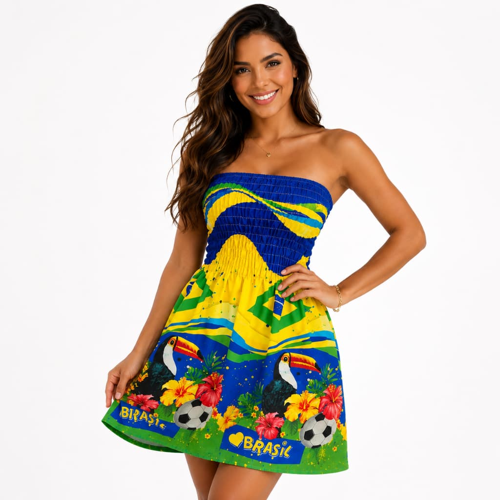Vestido Feminino Estampado Soltinho Com Lastex Fresco Confortável Moda Verão