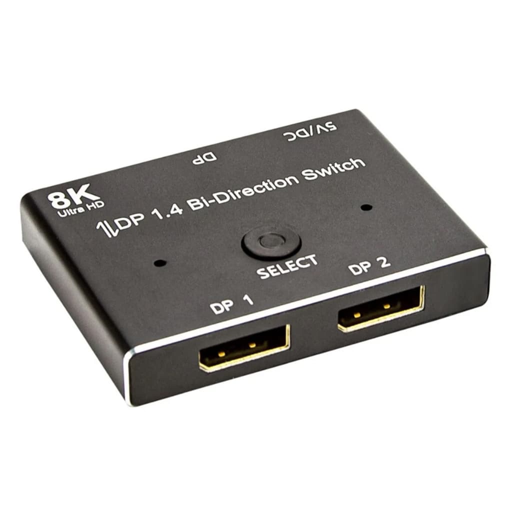 SWITCH DISPLAYPORT Bi DIRECIONAL 1x2 2x1 8k 30hz 4k 120hz