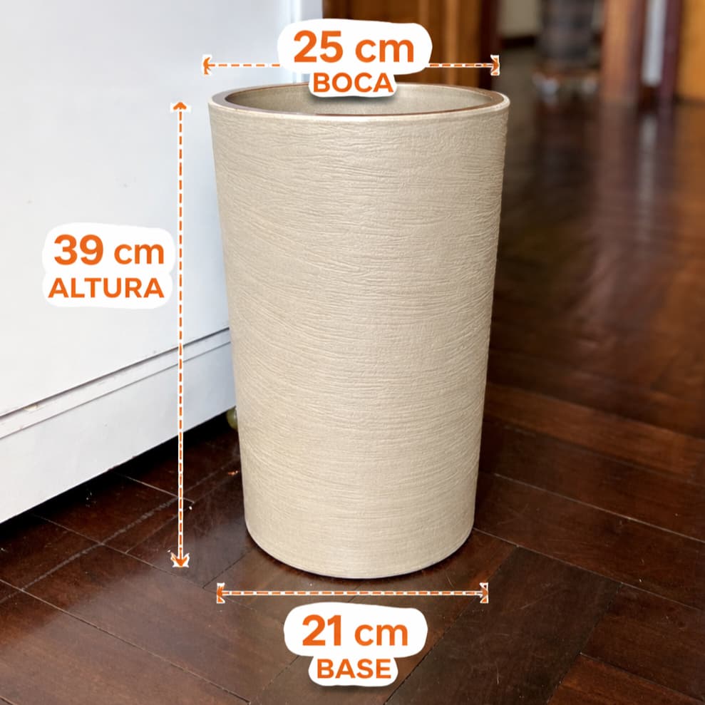 Vaso Coluna Ibiza 39cm para Plantas Polietileno Leve Resistente Luxo Decorativo