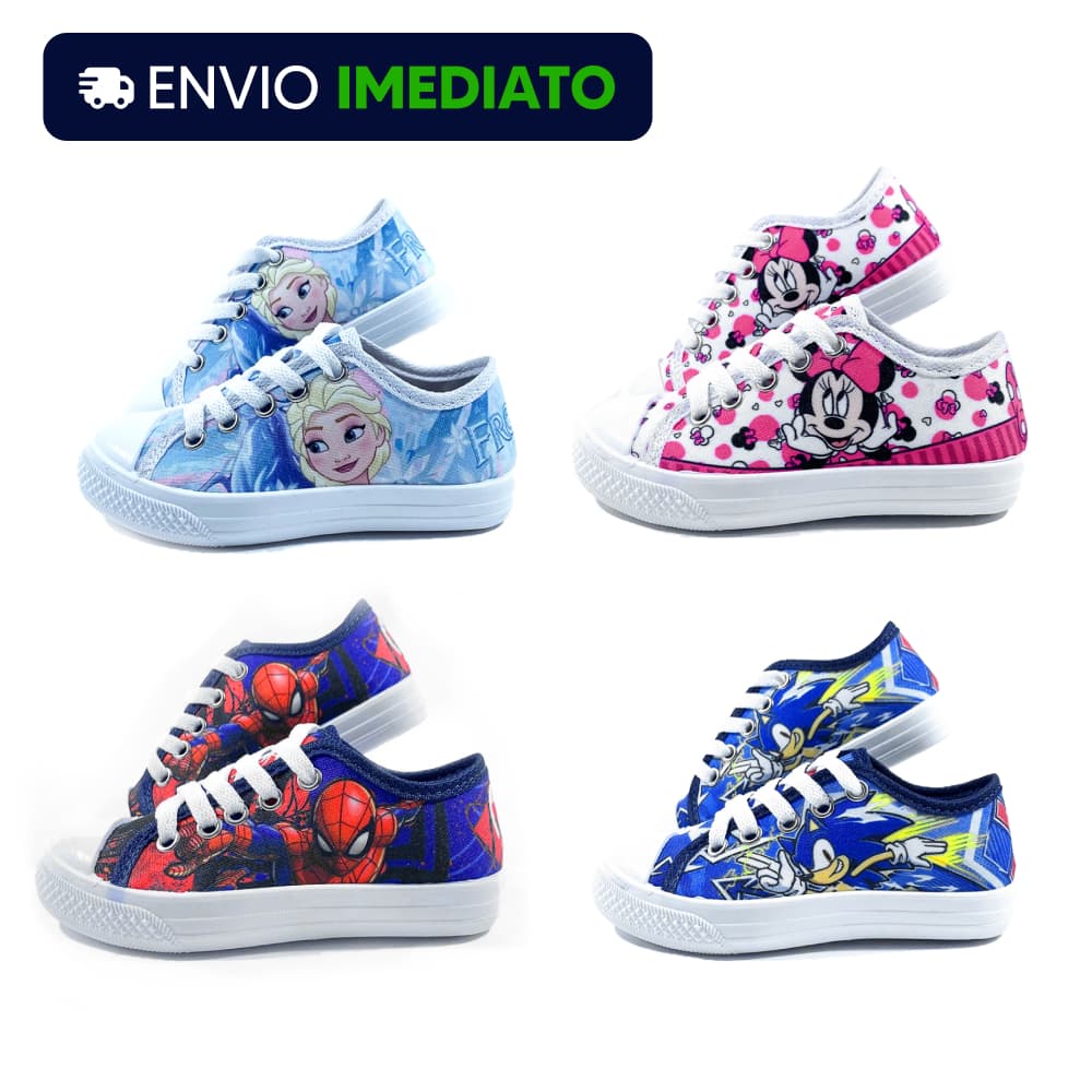 Tênis Infantil Masculino e Feminino Sonic Minnie Frozen Elsa com Conforto e Estabilidade
