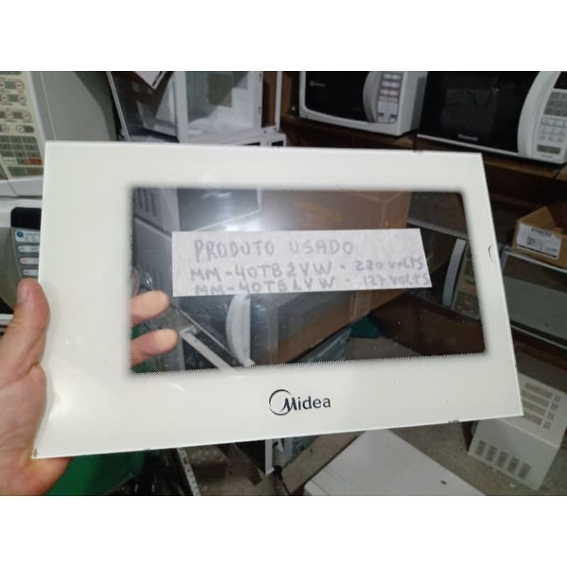Vidro para Porta Microondas Midea MM-40TB2VW e MM-40TB1VW (LER DESCRIÇÃO)