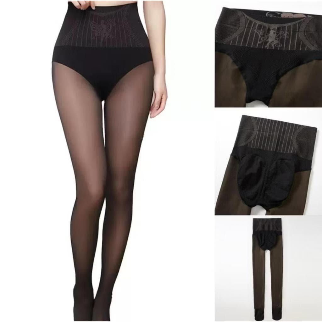 Meia Calça Térmica Translúcida Feminina Cintura Alta Modeladora Efeito Pele Inverno Premium