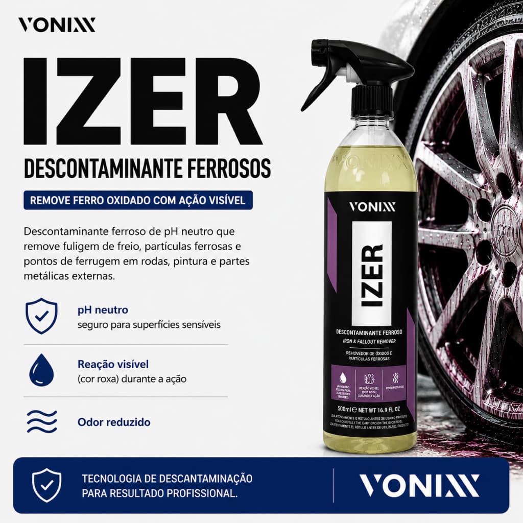 Izer Limpa Rodas Vonixx 500ml Descontaminante Ferroso
