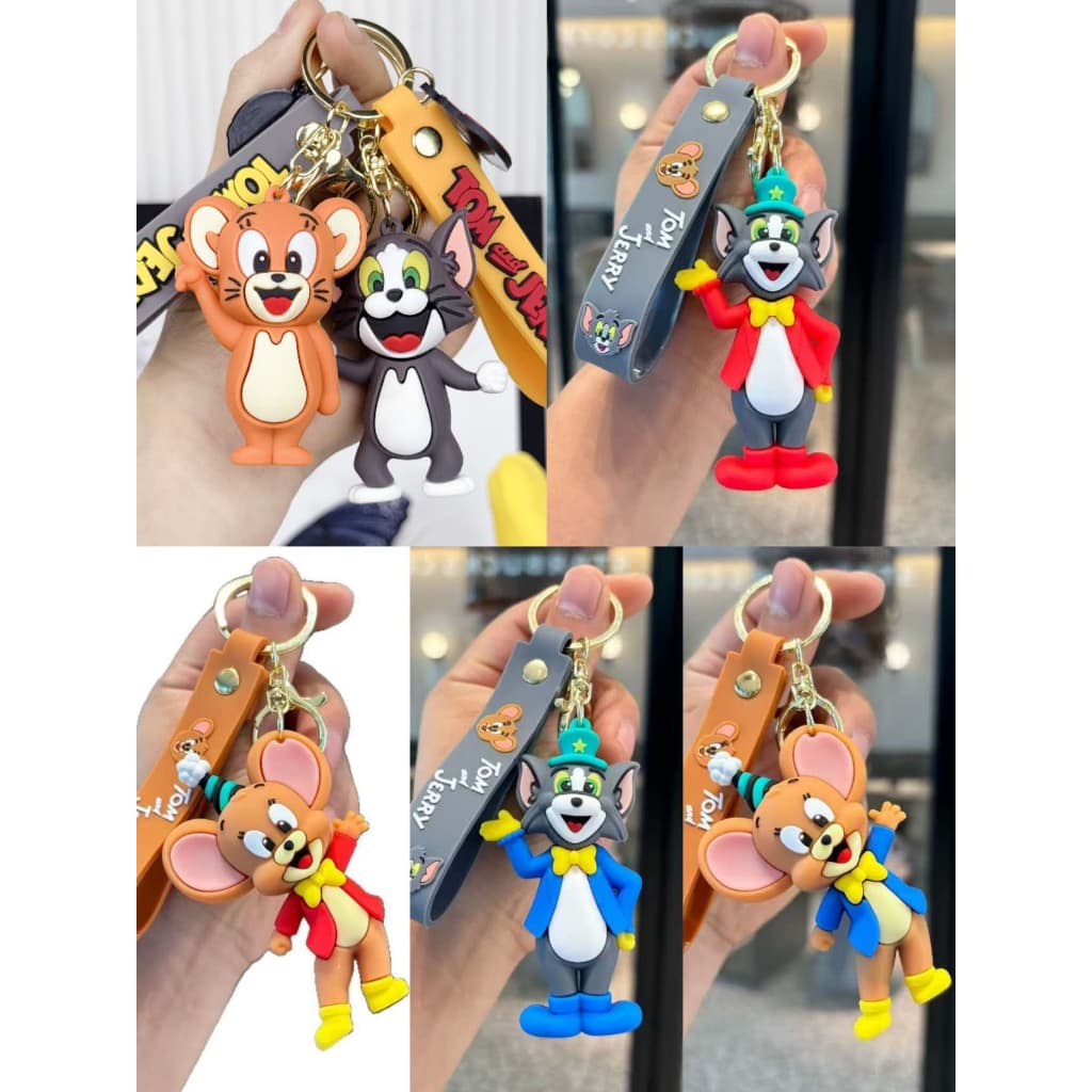 Chaveiro Tom e Jerry Cartoon 3D Emborrachado Desenho Animado Coleção Lembranças