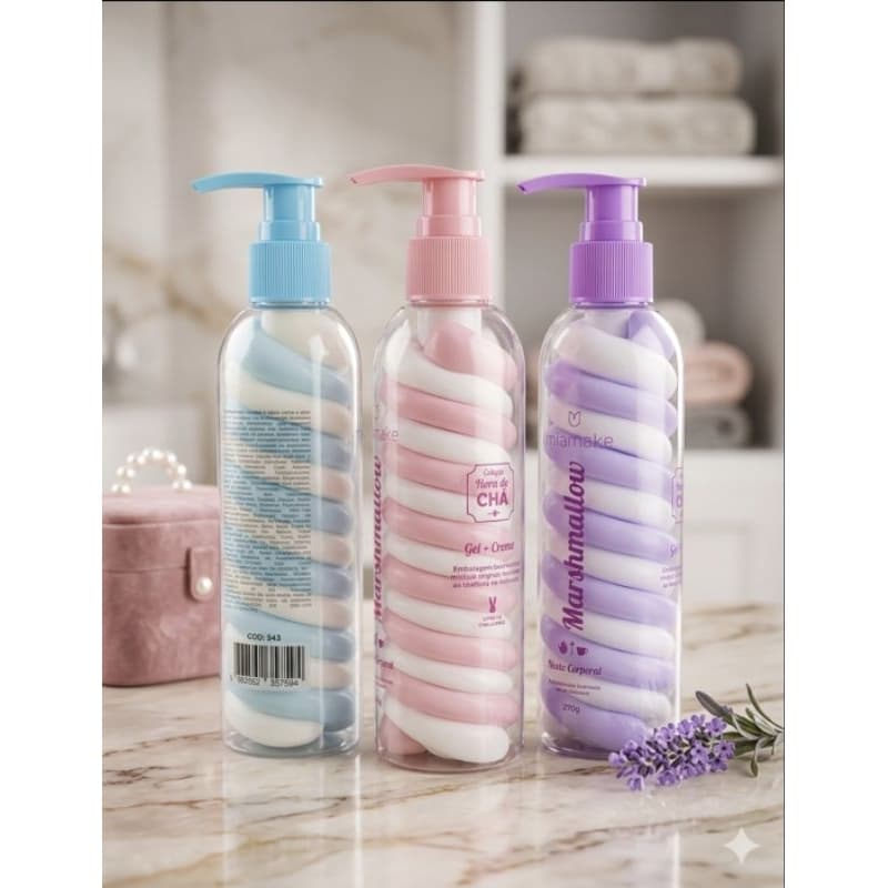 ​Hidratante Corporal Gel + Creme Marshmallow – Coleção Hora do Chá (270g)