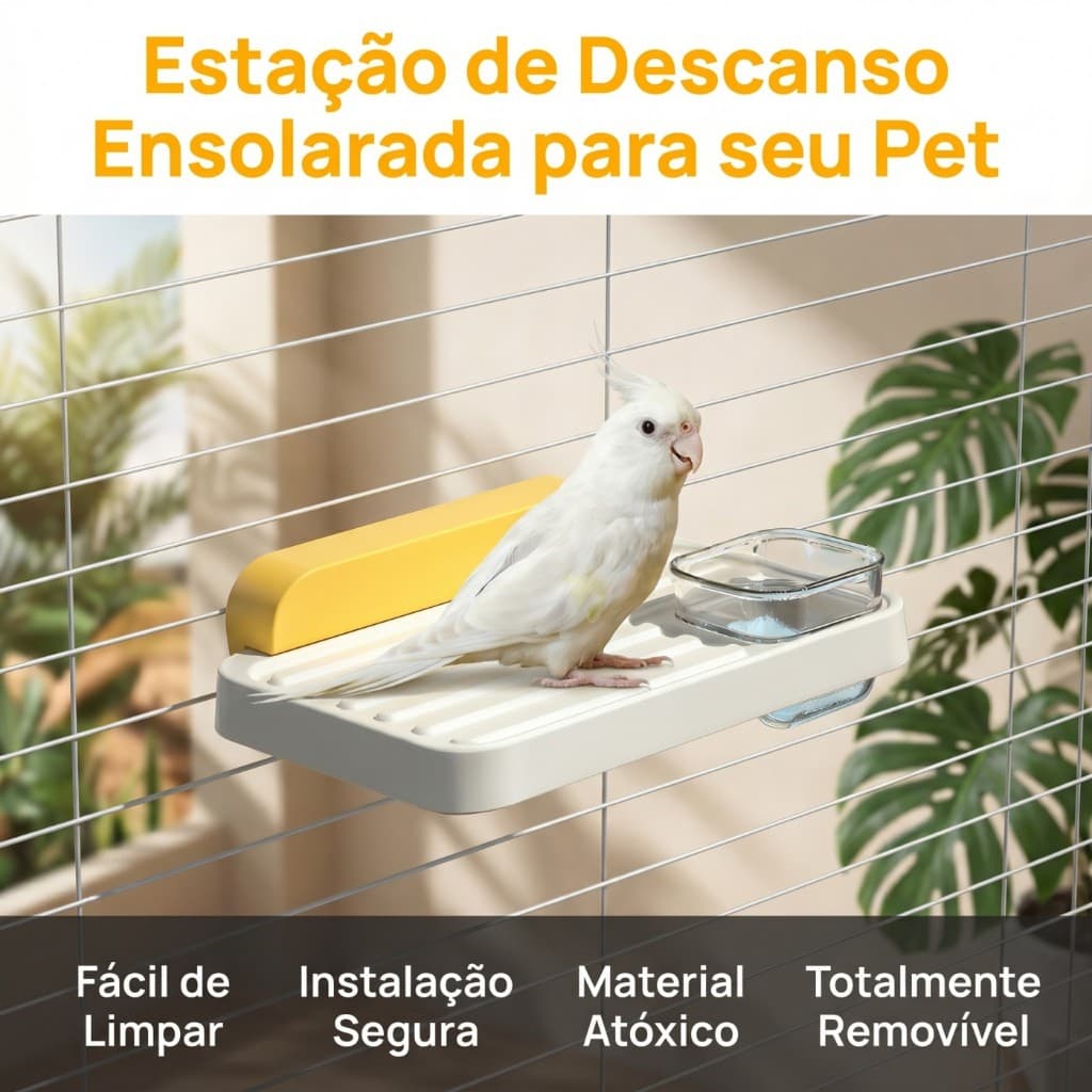 Comedouro Luxo Para Calopsita Periquito e Agapornis Suporte 2 em 1 Suprimentos Para Papagaio Tigela De Água