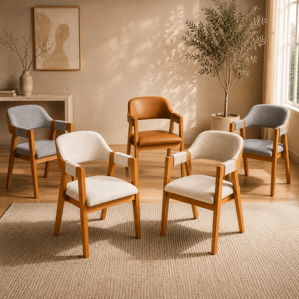 Cadeira Estofada Luxo para Mesa de Jantar Escritório ou Penteadeira Living confortavel ergonomica 1 unidade
