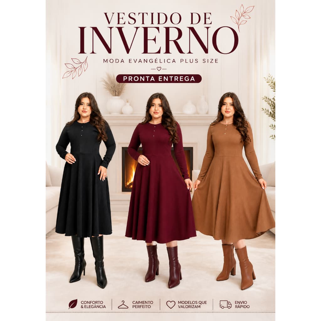 VESTIDO ESTILO SOBRE TUDO FEMININO VERMELHO PRETO GOLA ALTA MODA EVANGÉLICA PLUS SIZE MIDI COMPORTADO LUXO  BOTÕES