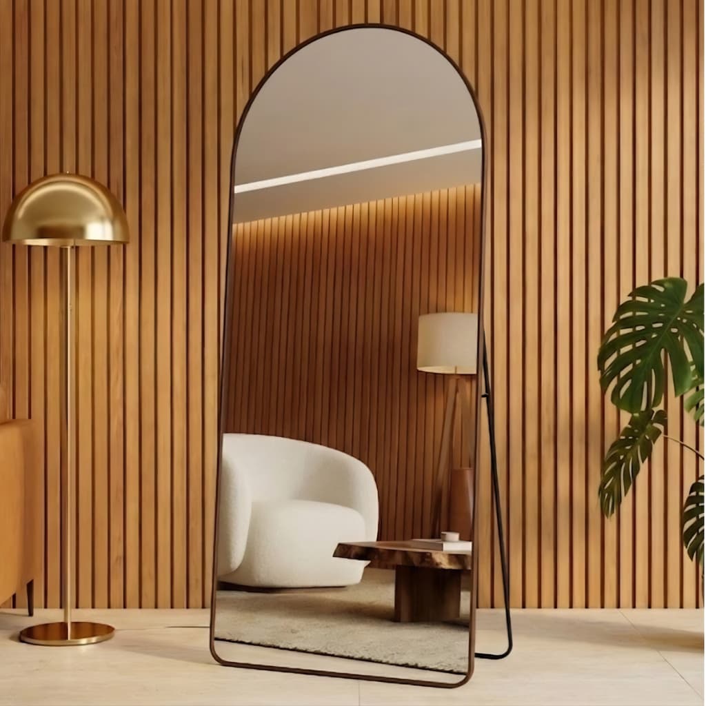 Espelho Lopazzi Decorativo Arqueado Chão Parede Moldura Metal Diversos Tamanhos