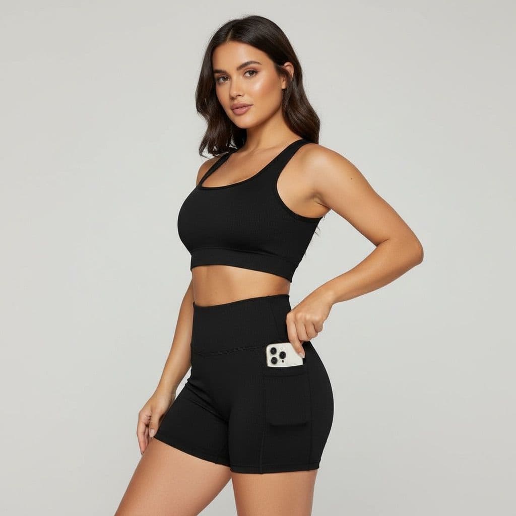 Conjunto Academia Feminino opção KIT Top Fitness + Short Cintura Alta | Zero Transparência | Academia