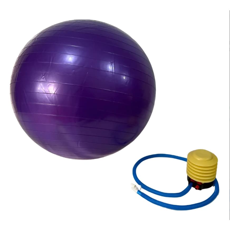 Bola de Pilates Ginástica Suíça Yoga Fitness Inflável Anti Estouro + Bomba de Encher