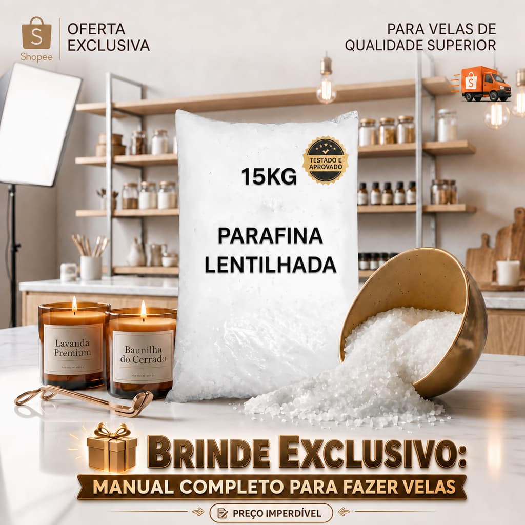 15KG DE PARAFINA 100% PURA NACIONAL PARA VELAS E PRODUTOS ARTESANAIS EM GERAL
